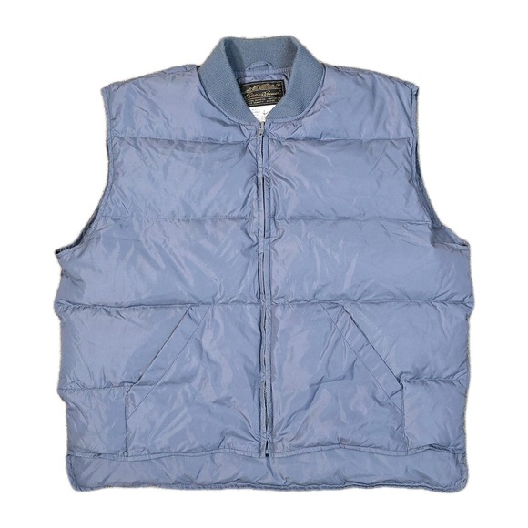 Eddie Bauer Other - 90s Eddie Bauer Puffer Vest Mens XL Gray Blue Goose Down Quilted Y2K Grunge Vtg